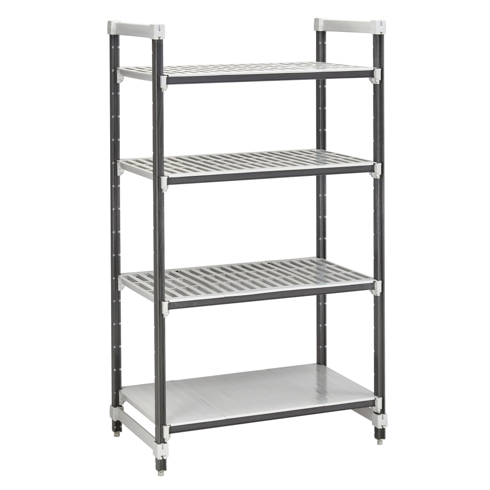 Cambro EXU242472VS4480 24" NSF 4-Tier Polymer Shelf Kit - Camshelving® Elements XTRA, 24"W, 72"H