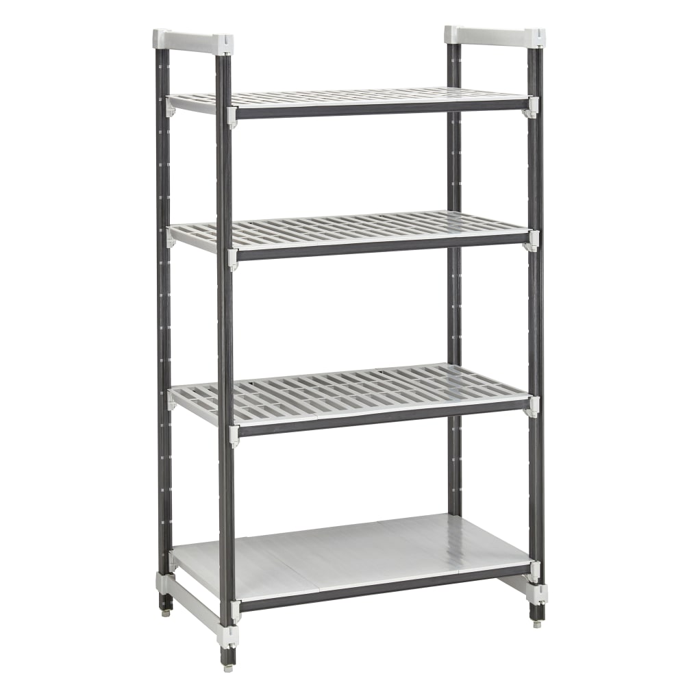 Cambro EXU242484VS4480 24" NSF 4-Tier Polymer Shelf Kit - Camshelving® Elements XTRA, 24"W, 84"H