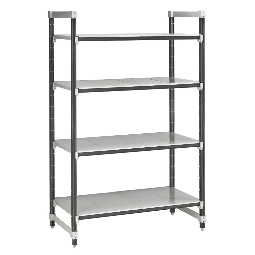 Cambro EXU243084S4480 30" NSF 4-Tier Polymer Shelf Kit - Camshelving® Elements XTRA, 24"W, 84"H