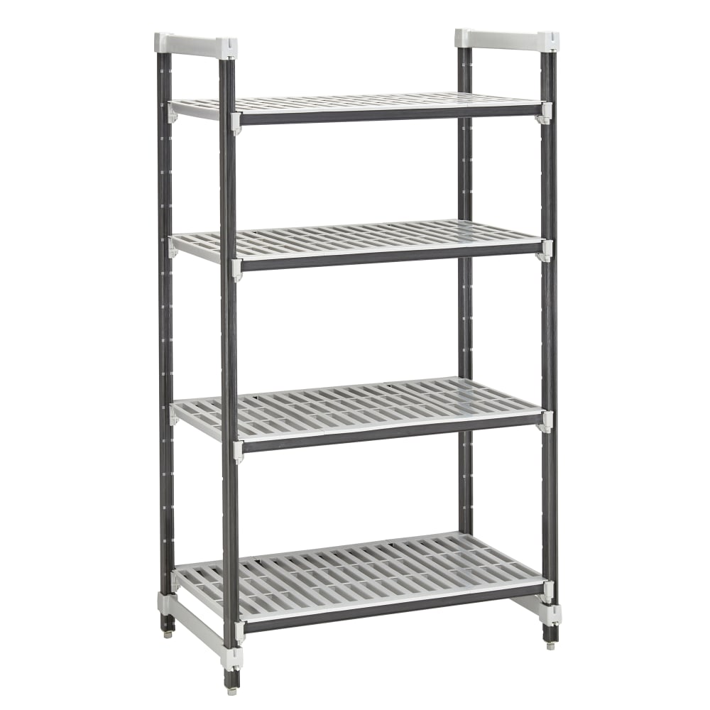 Cambro EXU243084V4480 30" NSF 4-Tier Polymer Shelf Kit - Camshelving® Elements XTRA, 24"W, 84"H