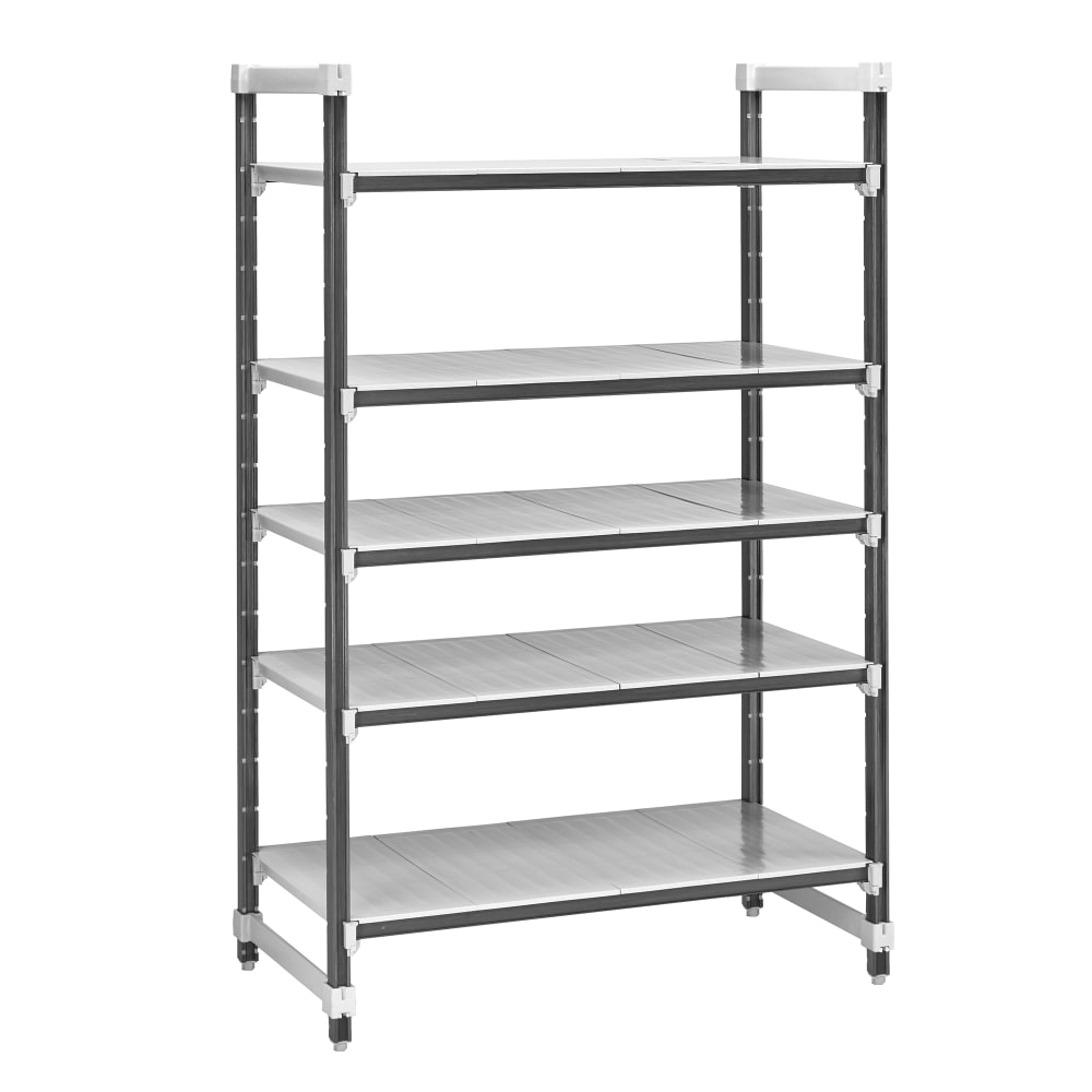 Cambro EXU244284S5480 42" NSF 5-Tier Polymer Shelf Kit - Camshelving® Elements XTRA, 24"W, 84"H