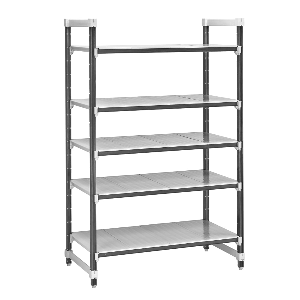 Cambro EXU244884S5480 48" NSF 5-Tier Polymer Shelf Kit - Camshelving® Elements XTRA, 24"W, 84"H