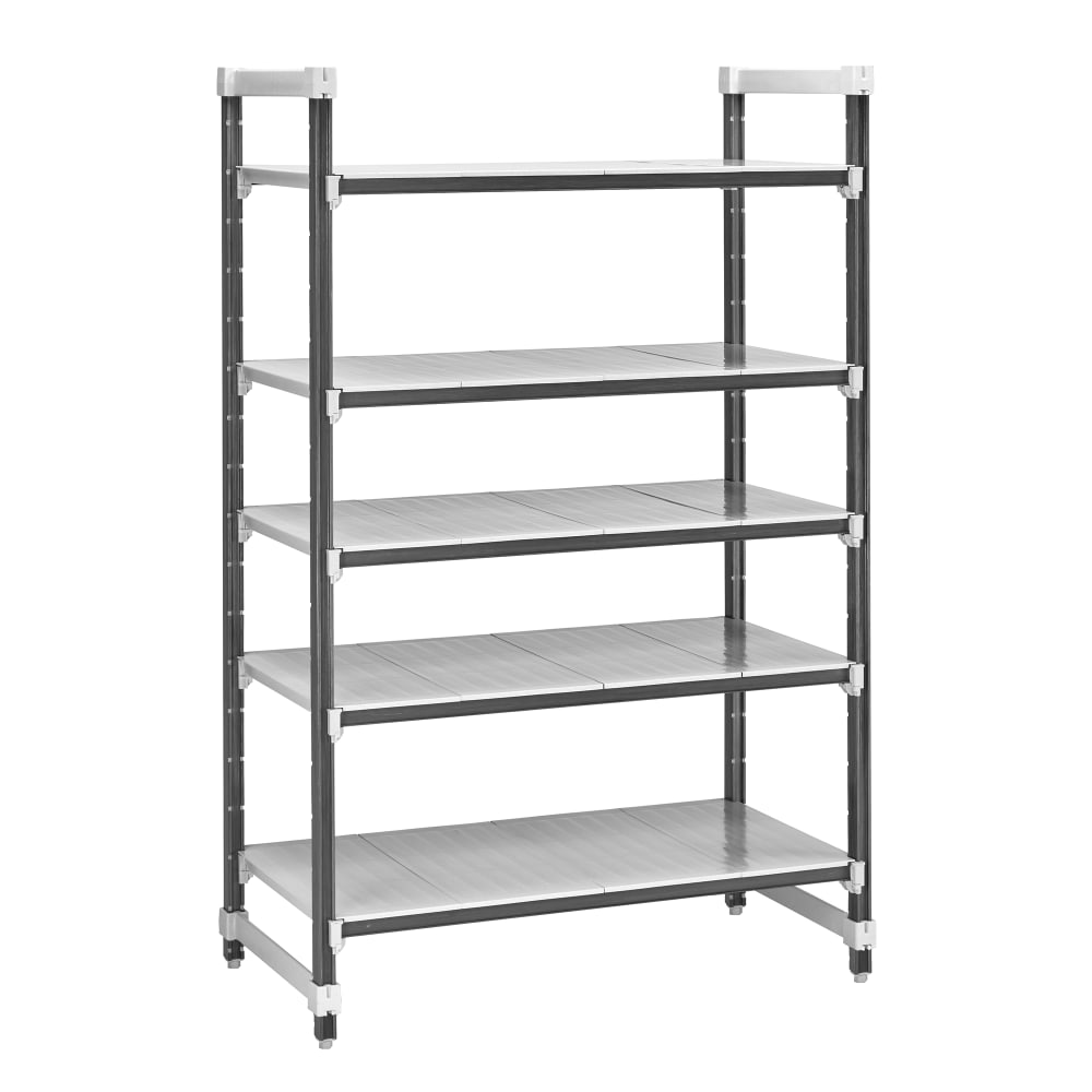 Cambro EXU246084S5480 60" NSF 5-Tier Polymer Shelf Kit - Camshelving® Elements XTRA, 24"W, 84"H