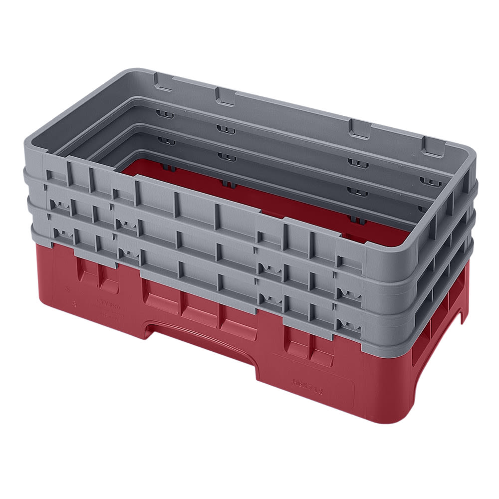 Cambro HBR712416 Camrack Base Rack - (3)Extenders, Half-Size, Cranberry