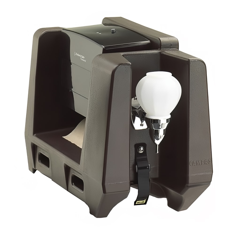 Cambro HWATD131 Handwashing Station w/ Multi Fold Paper Towel & Soap Dispensers - Plastic, Dark Brown