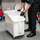 Cambro IBS27148 Mobile Ingredient Bin - 27 Gallon Capacity, Clear Cover/White Base thumbnail 6