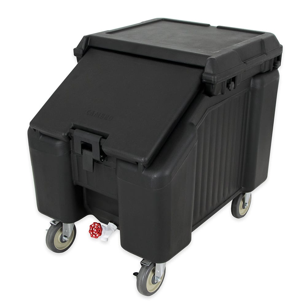Cambro ICS100L110 100 lb SlidingLid™ Insulated Mobile Ice Caddy - Plastic, Black
