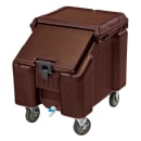Cambro ICS100L131 100 lb SlidingLid™ Insulated Mobile Ice Caddy - Plastic, Dark Brown thumbnail 2