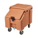 Cambro ICS100L157 100 lb SlidingLid™ Insulated Mobile Ice Caddy - Plastic, Coffee Beige thumbnail 2