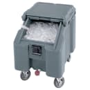 Cambro ICS100L191 100 lb SlidingLid™ Insulated Mobile Ice Caddy - Plastic, Granite Gray thumbnail 2