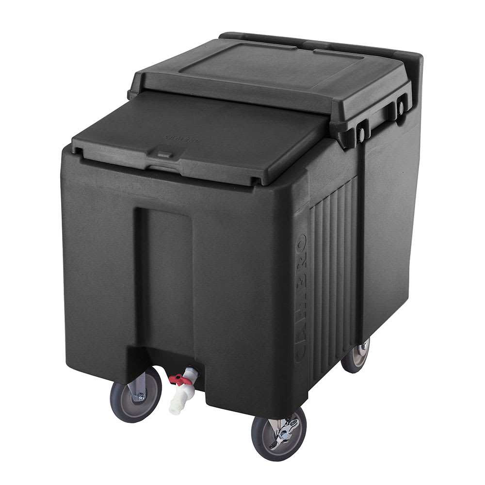 Cambro ICS125LB110 125 lb SlidingLid™ Insulated Mobile Ice Caddy - Plastic, Black