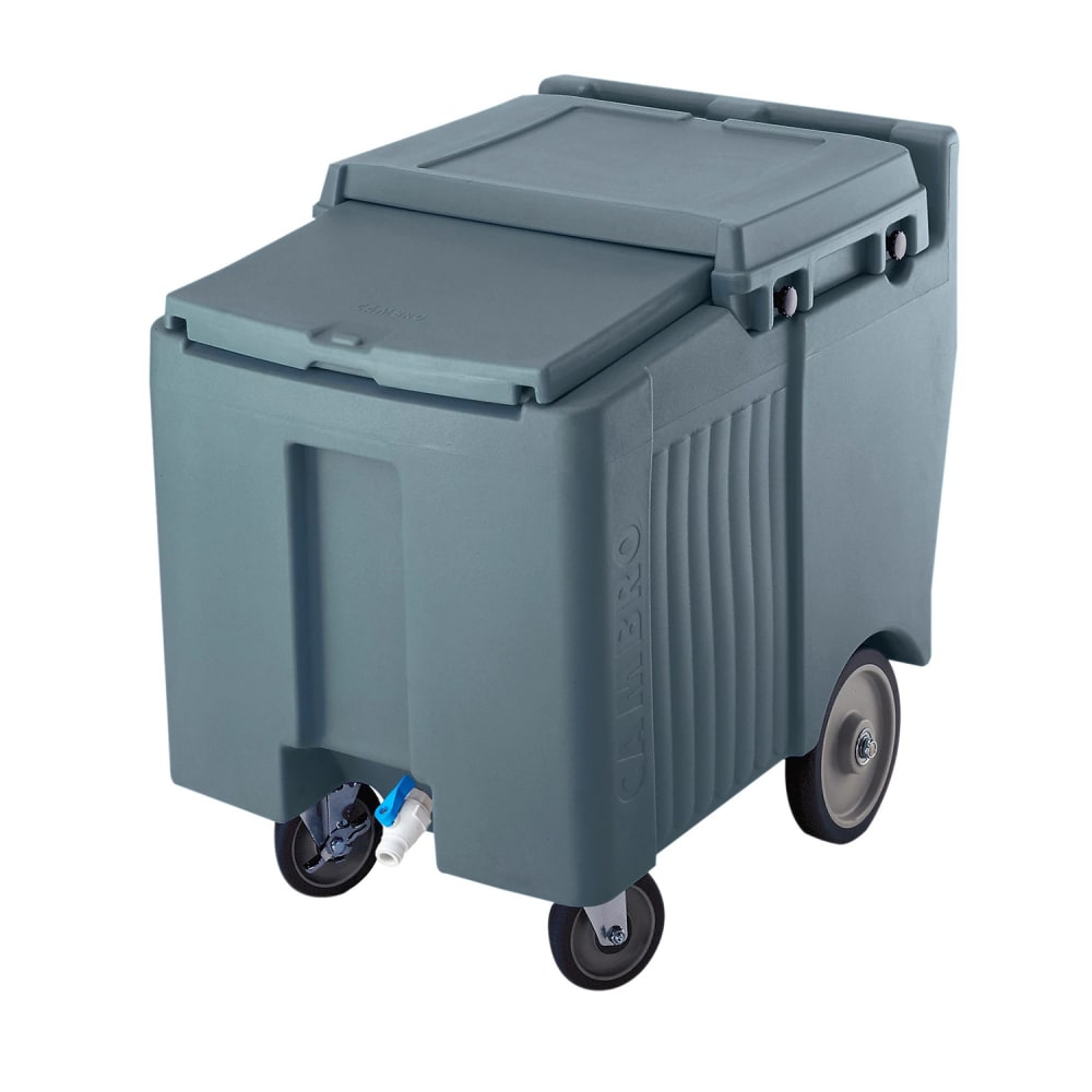 Cambro ICS125LB191 125 lb SlidingLid™ Insulated Mobile Ice Caddy - Plastic, Granite Gray