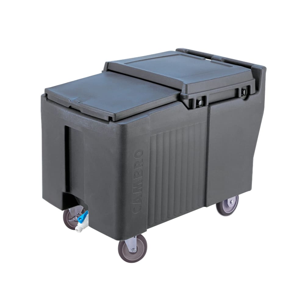Cambro ICS175L191 175 lb SlidingLid™ Insulated Mobile Ice Caddy - Plastic, Granite Gray