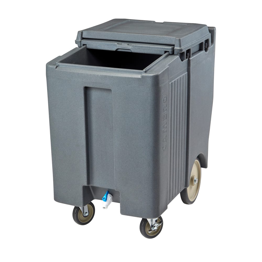Cambro ICS175TB191 175 lb SlidingLid™ Insulated Mobile Ice Caddy - Plastic, Granite Gray