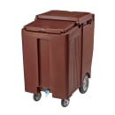 Cambro ICS200TB131 200 lb SlidingLid™ Insulated Mobile Ice Caddy - Plastic, Dark Brown thumbnail 2