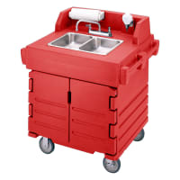 Cambro KSC402191 45 1/2"H Portable Sink Cart w/ (2) 4"D Bowls, Hot Water thumbnail 3