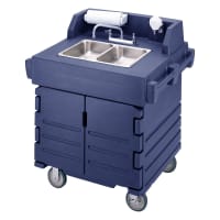 Cambro KSC402519 45 1/2"H Portable Sink Cart w/ (2) 4"D Bowls, Hot Water thumbnail 4