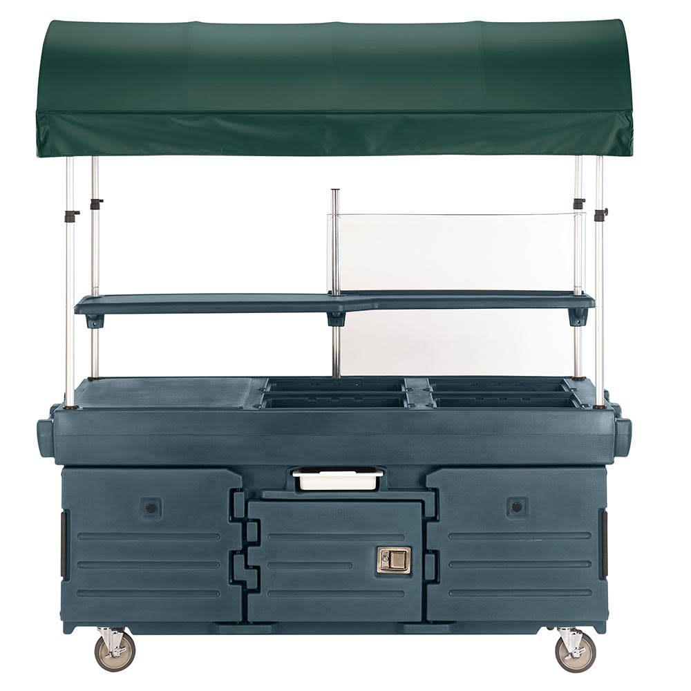 Cambro KVC854C192 Kiosk Type Food Cart w/ Cover & Lockable Storage, 85 1/8"L x 33 1/2"W x 94"H, Green