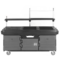 Cambro KVC856191 Kiosk Type Food Cart w/ Lockable Storage, 85 1/8"L x 33 1/2"W x 70 1/2"H, Gray thumbnail 3