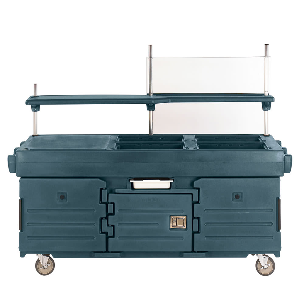 Cambro KVC856192 Kiosk Type Food Cart w/ Lockable Storage, 85 1/8"L x 33 1/2"W x 70 1/2"H, Green