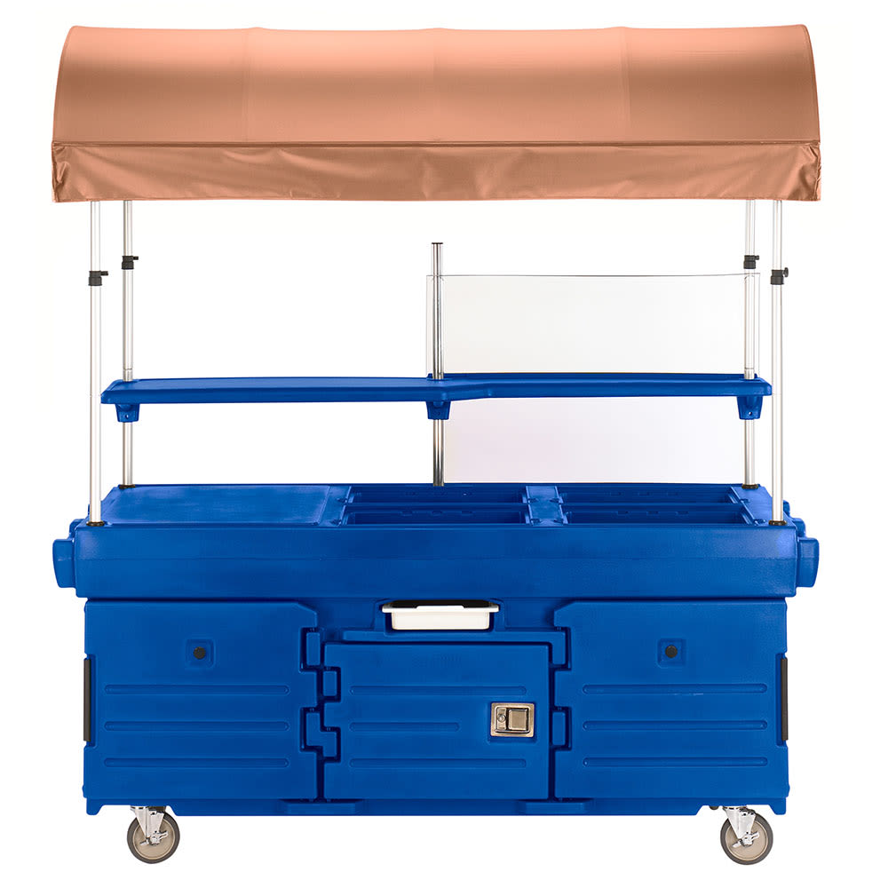 Cambro KVC856C186 Kiosk Type Food Cart w/ Cover & Lockable Storage, 85 1/8"L x 33 1/2"W x 94"H, Blue