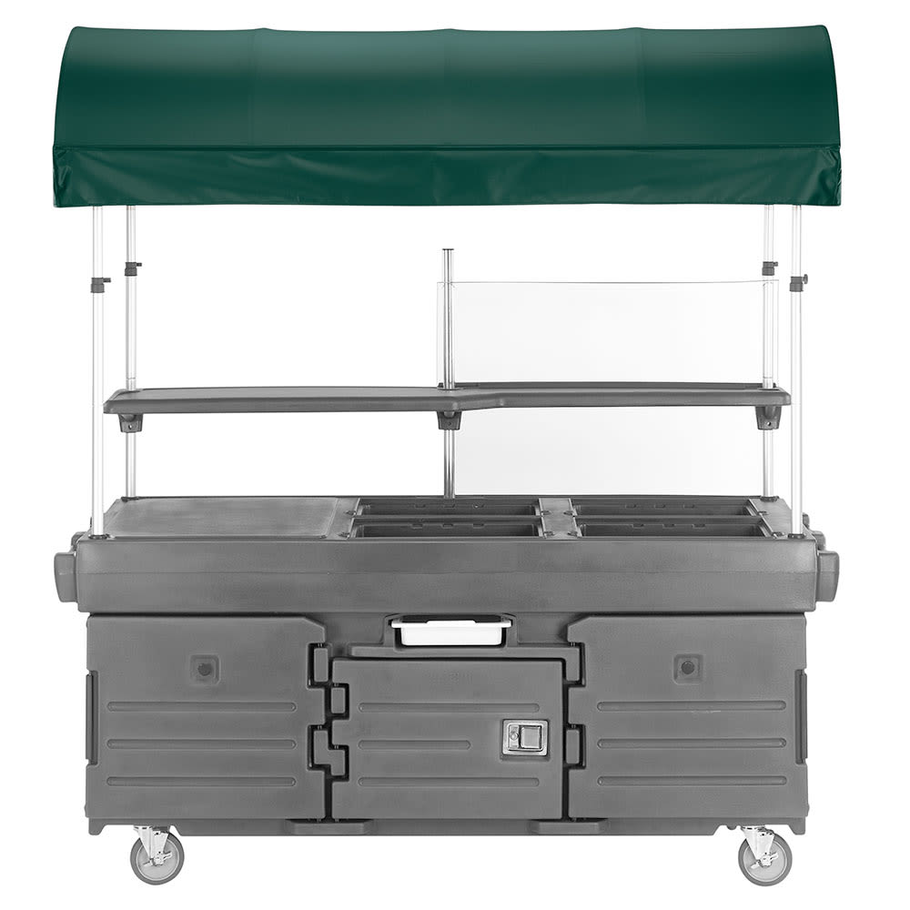 Cambro KVC856C191 Kiosk Type Food Cart w/ Cover & Lockable Storage, 85 1/8"L x 33 1/2"W x 94"H, Gray