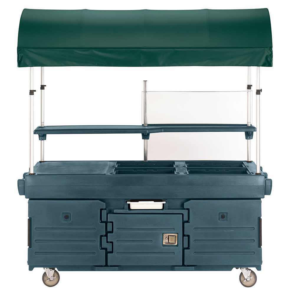 Cambro KVC856C192 Kiosk Type Food Cart w/ Cover & Lockable Storage, 85 1/8"L x 33 1/2"W x 94"H, Green