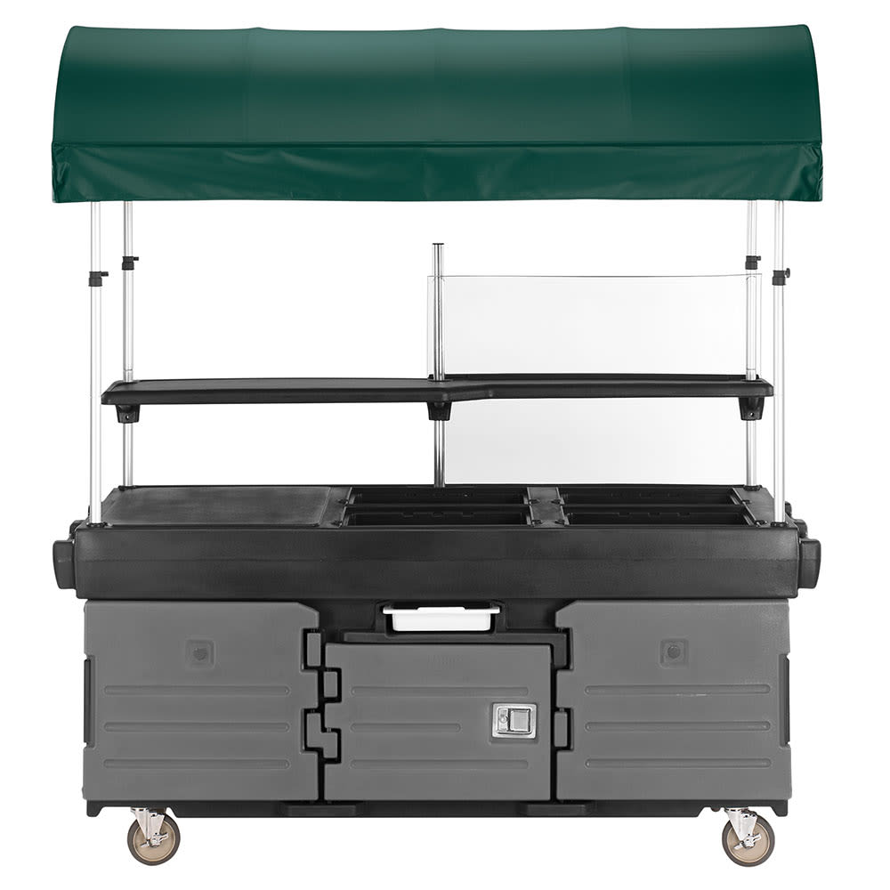Cambro KVC856C426 Kiosk Type Food Cart w/ Cover & Lockable Storage, 85 1/8"L x 33 1/2"W x 94"H, Gray