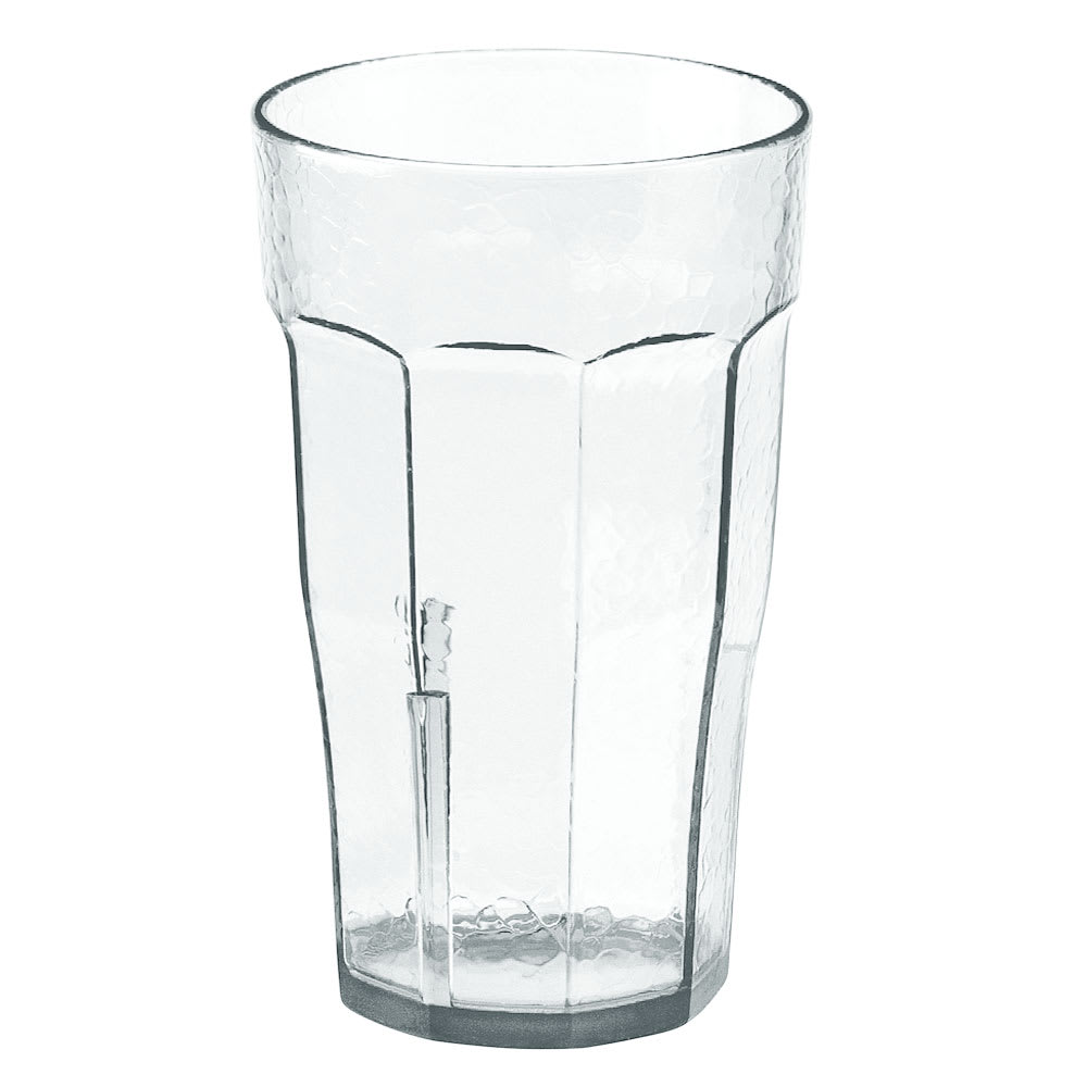 Cambro LT16152 16 oz Clear Hammered Plastic Tumbler