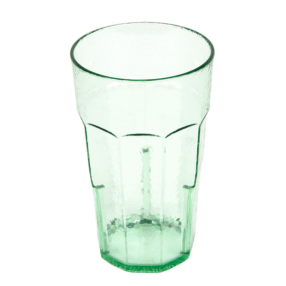Cambro LT22427 22 oz Spanish Green Hammered Plastic Tumbler