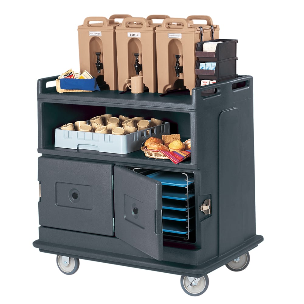 Cambro MDC24191 44 1/2" Polymer Beverage Service Cart, 30"D x 44"H, Gray