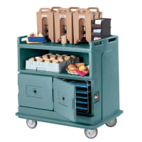 Cambro MDC24192 44 1/2" Polymer Beverage Service Cart, 30"D x 44"H, Green thumbnail 3