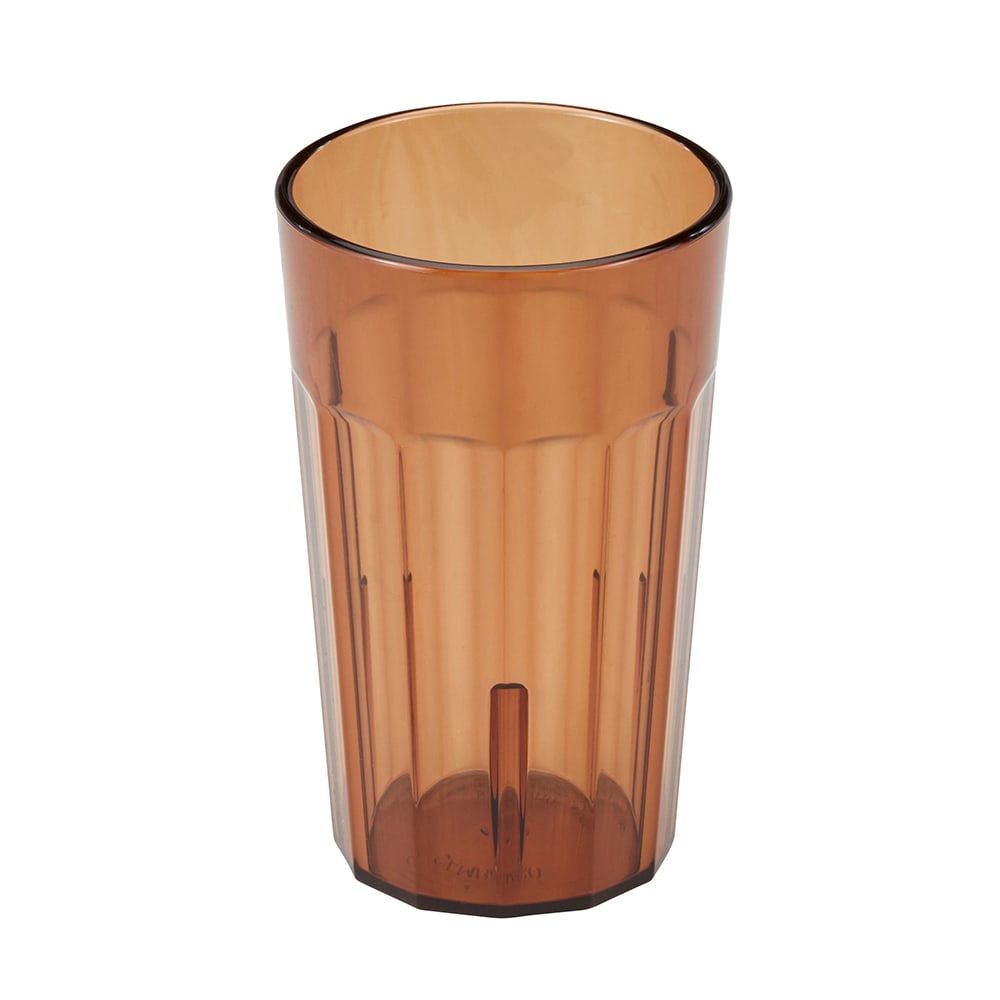 Cambro NT10153 10 oz Amber Fluted Plastic Tumbler