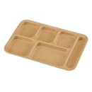Cambro PS1014161 Plastic Rectangular Tray w/ (6) Compartments, 10" x 14 1/2", Tan thumbnail 5