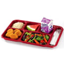 Cambro PS1014416 Plastic Rectangular Tray w/ (6) Compartments, 10" x 14 1/2", Cranberry thumbnail 2