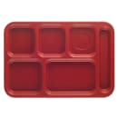 Cambro PS1014416 Plastic Rectangular Tray w/ (6) Compartments, 10" x 14 1/2", Cranberry thumbnail 3