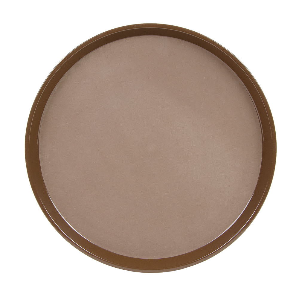 Cambro PT1600167 16" Round Polytread Tray - Brown
