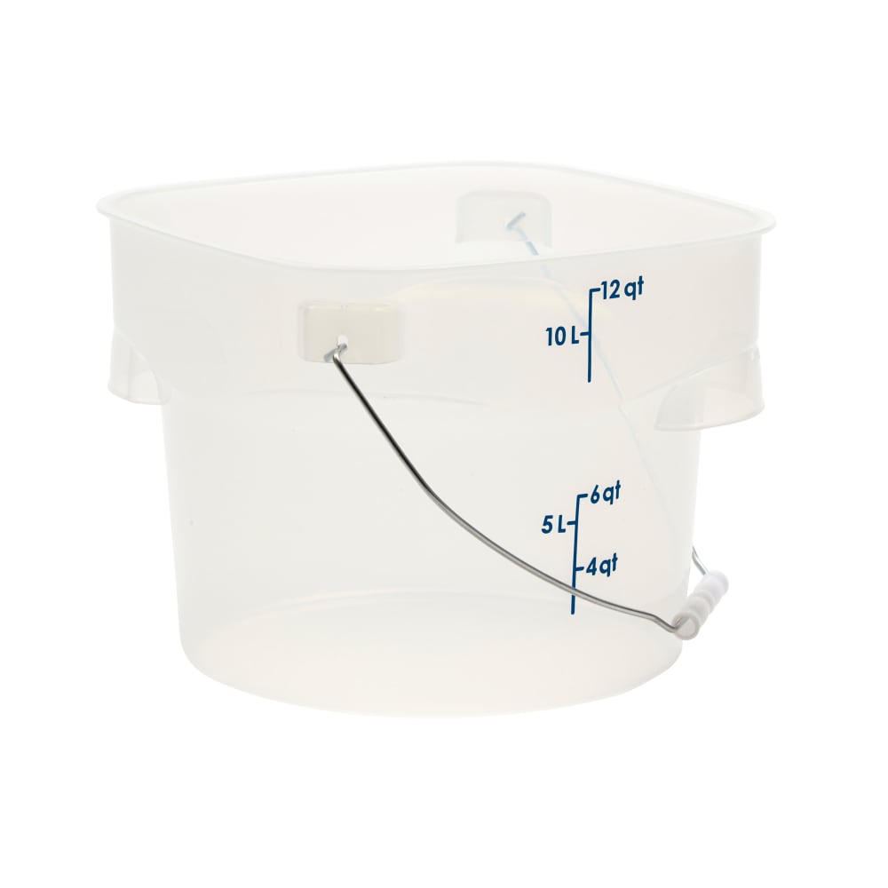 Cambro PWB12PROPP190 12 qt. CamRound® FreshPro Food Storage Pail w/ Bail Handle - Polypropylene, Translucent
