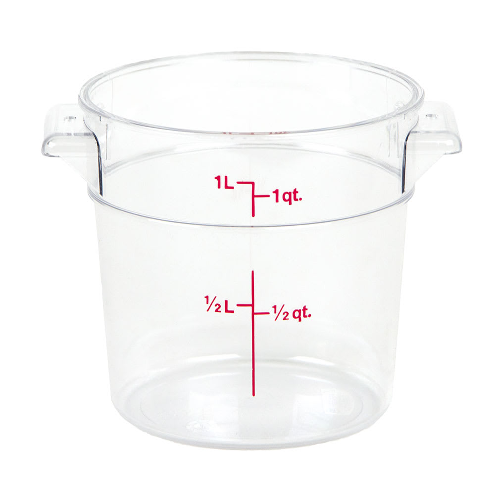 Cambro RFSCW1135 1 qt Camwear Round Storage Container - Clear