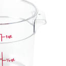 Cambro RFSCW1135 1 qt Camwear Round Storage Container - Clear thumbnail 3