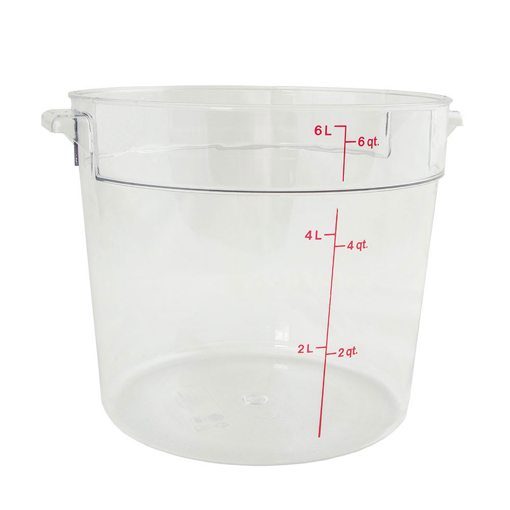 Cambro RFSCW6135 6 qt Camwear Round Storage Container - Clear
