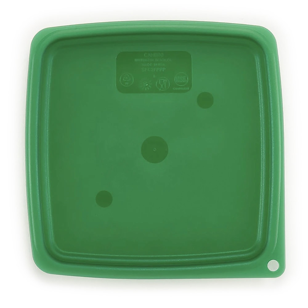 Cambro SFC2FPPP265 CamSquare® FreshPro Cover for 2 & 4 qt Containers, Polyethylene, Translucent Green