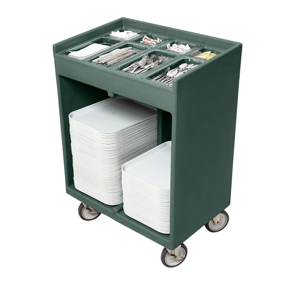 Cambro TC1418192 Tray & Silver Cart - Pans/Cover, Granite Green