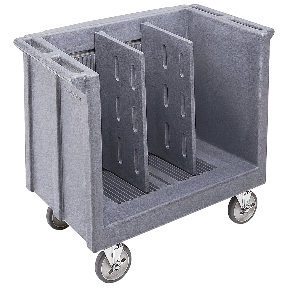 Cambro TDC30191 38 7/8" Mobile Dish Caddy w/ (3) Columns - Plastic, Granite Gray