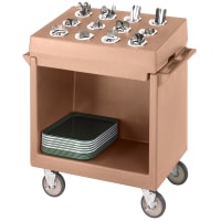 Cambro TDCR12131 Dish Cart & Cutlery Rack - 12 Compartment, Dark Brown thumbnail 4