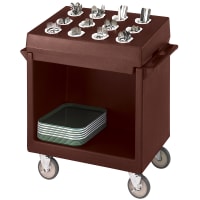 Cambro TDCR12191 Dish Cart & Cutlery Rack - 12 Compartment, Granite Gray thumbnail 3
