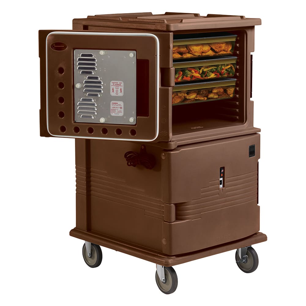 Cambro UPCH1600SP131 Ultra Camcart® Insulated Heated Food Carrier w/ (24) Pan Capacity - Dark Brown, 110v