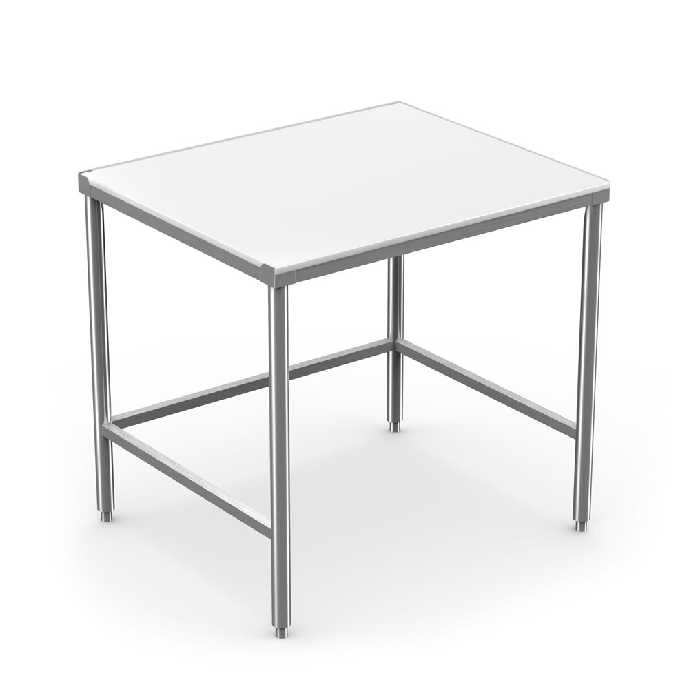 Winholt DPTR-3672 72" Poly Top Work Table w 5/8" Top, Stainless Base, 36"D