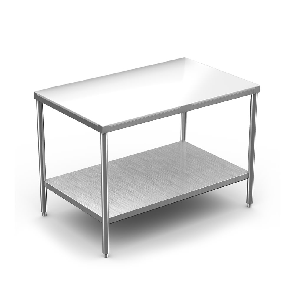 Winholt DPTS-2472 72" Poly Top Work Table w 5/8" Top, Stainless Base, 24"D