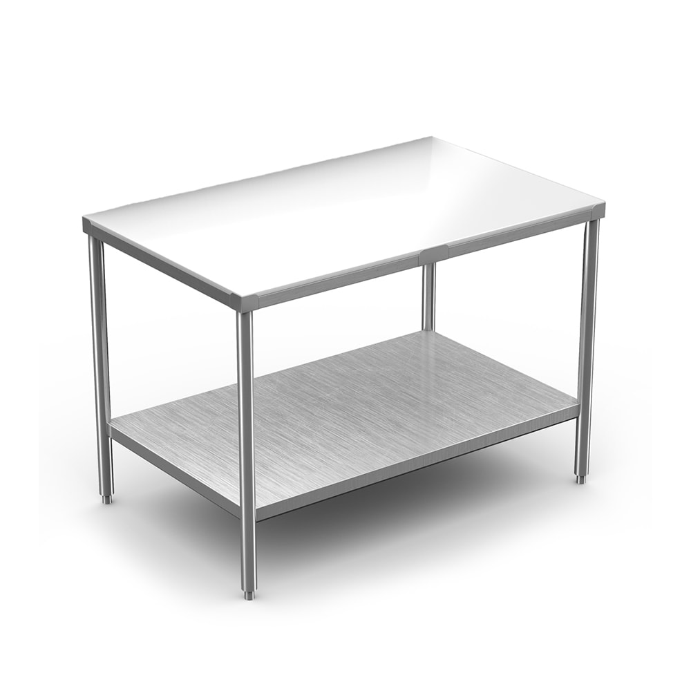 Winholt DPTS-3072 72" Poly Top Work Table w 5/8" Top, Stainless Base, 30"D